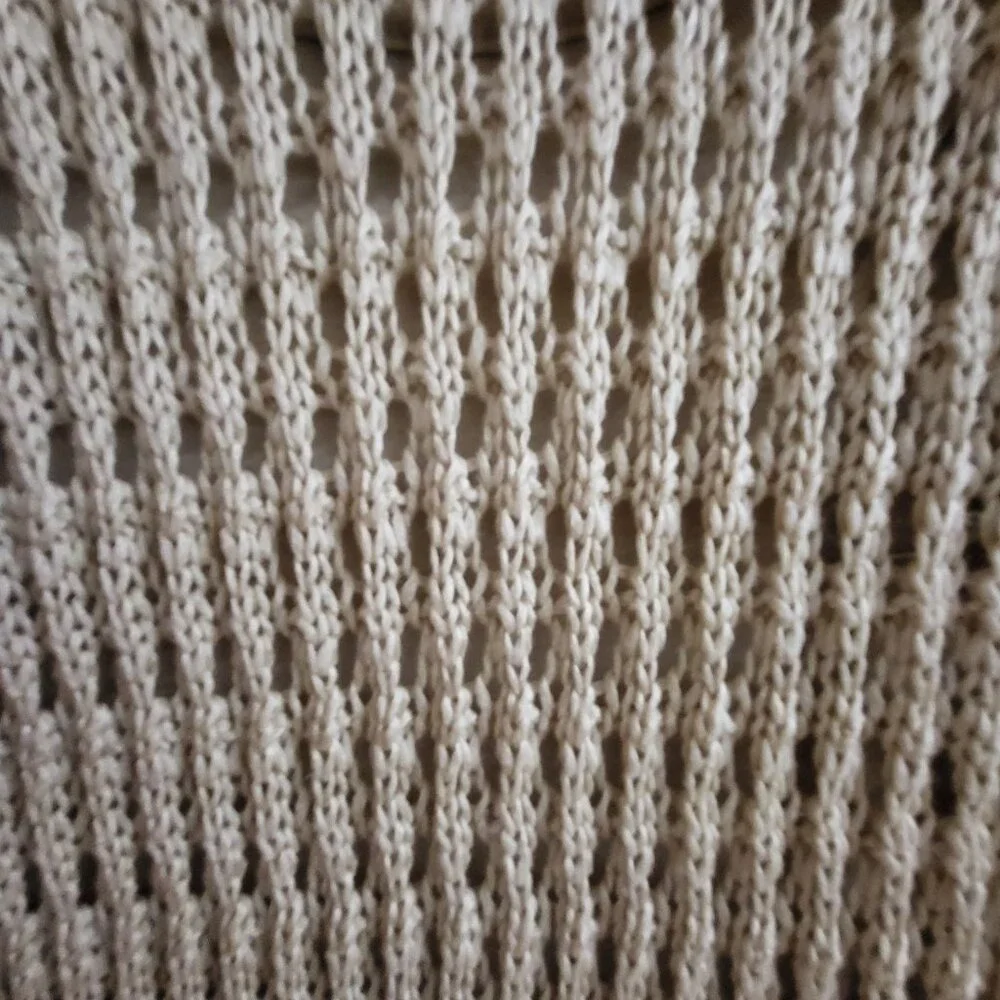 RW&CO. Beige Crochet Open-Knit Sleeveless Maxi Dress - Large - Picture 4 of 5